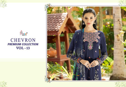 Chevron Premium Collection Vol 13 Shree Fabs Pure Cotton Pakistani Patch Work Suits Manufacturer