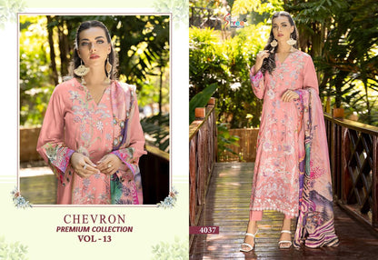 Chevron Premium Collection Vol 13 Shree Fabs Pure Cotton Pakistani Patch Work Suits Manufacturer