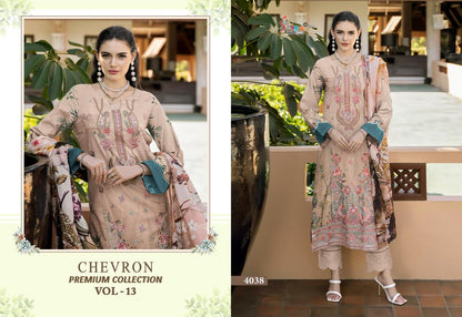 Chevron Premium Collection Vol 13 Shree Fabs Pure Cotton Pakistani Patch Work Suits Manufacturer