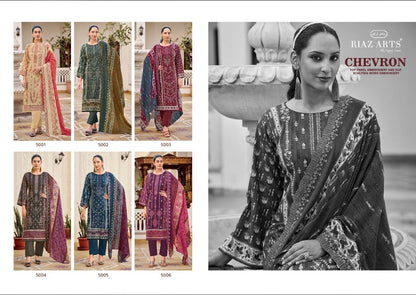 Chevron Riaz Art Cotton Karachi Salwar Suits Supplier India