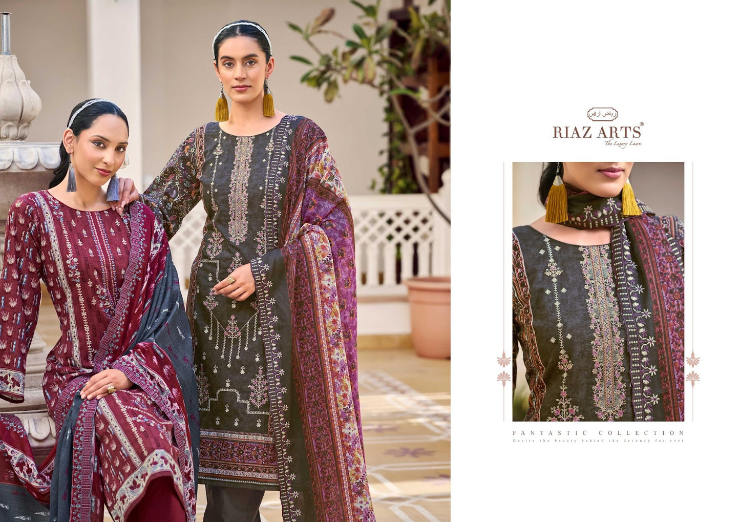Chevron Riaz Art Cotton Karachi Salwar Suits Supplier India