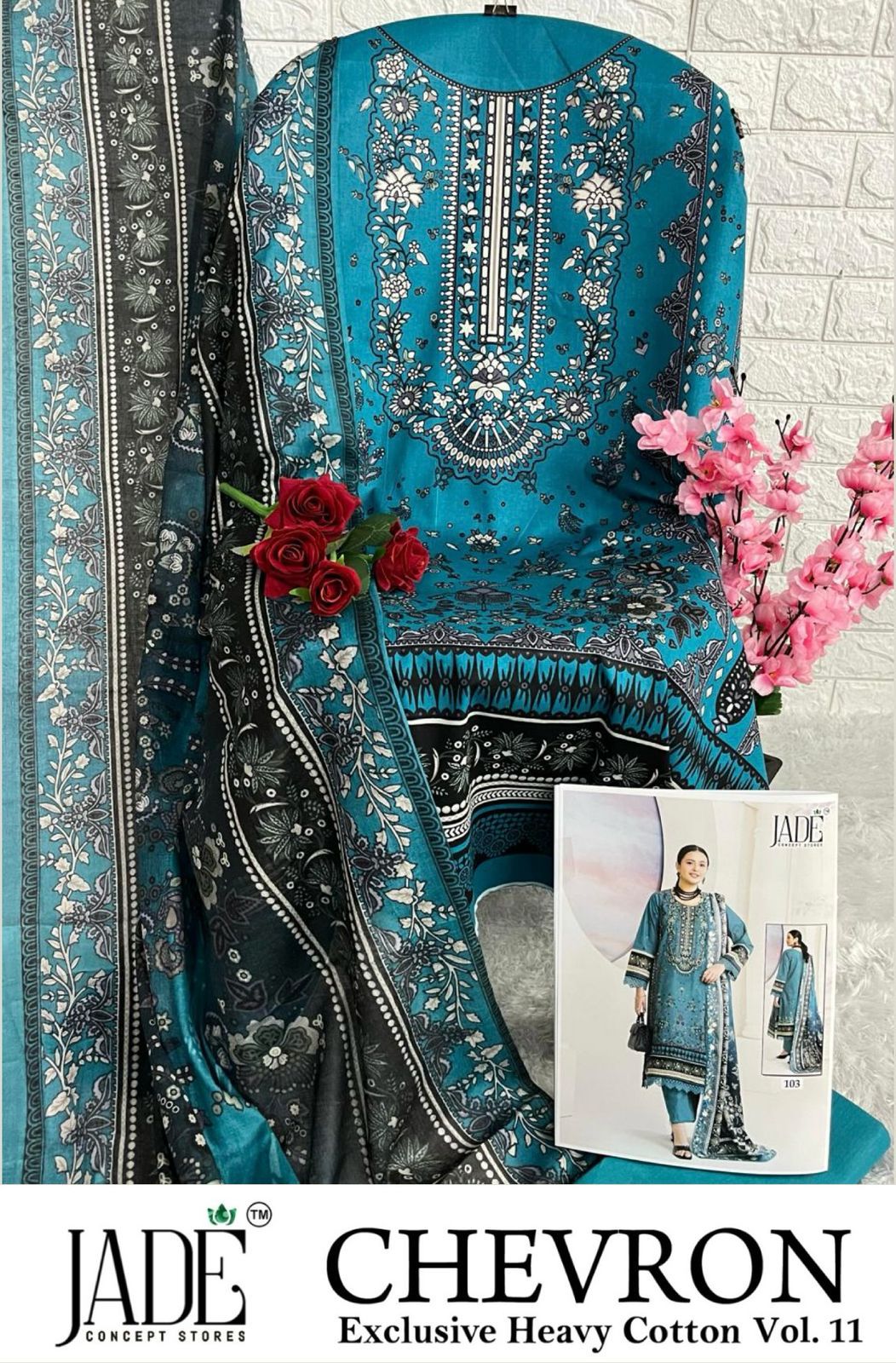 Chevron Vol 11 Exclusive Heavy Cotton Jade Karachi Salwar Suits Supplier India