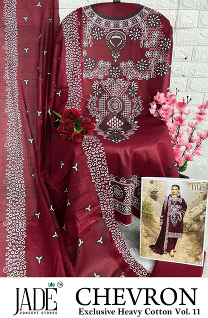 Chevron Vol 11 Exclusive Heavy Cotton Jade Karachi Salwar Suits Supplier India