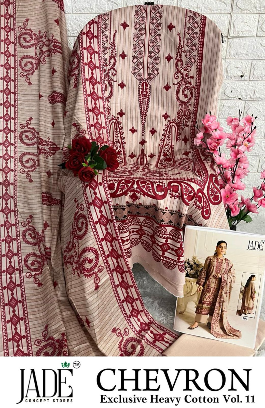 Chevron Vol 11 Exclusive Heavy Cotton Jade Karachi Salwar Suits Supplier India