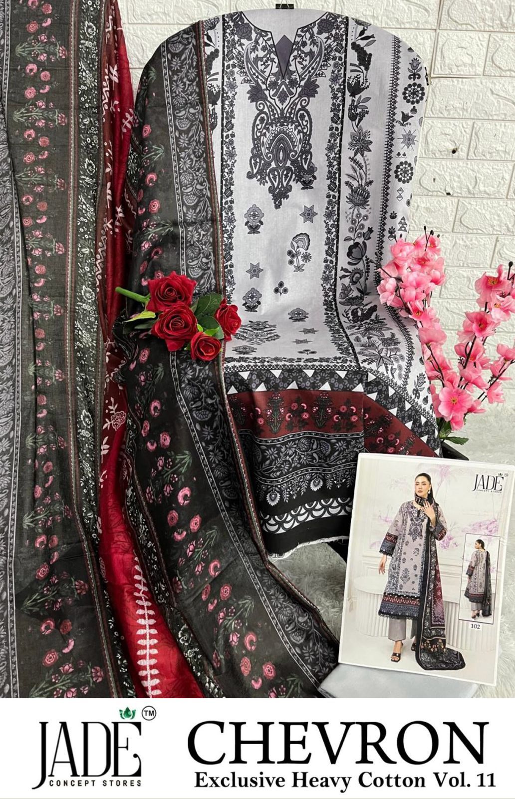 Chevron Vol 11 Exclusive Heavy Cotton Jade Karachi Salwar Suits Supplier India