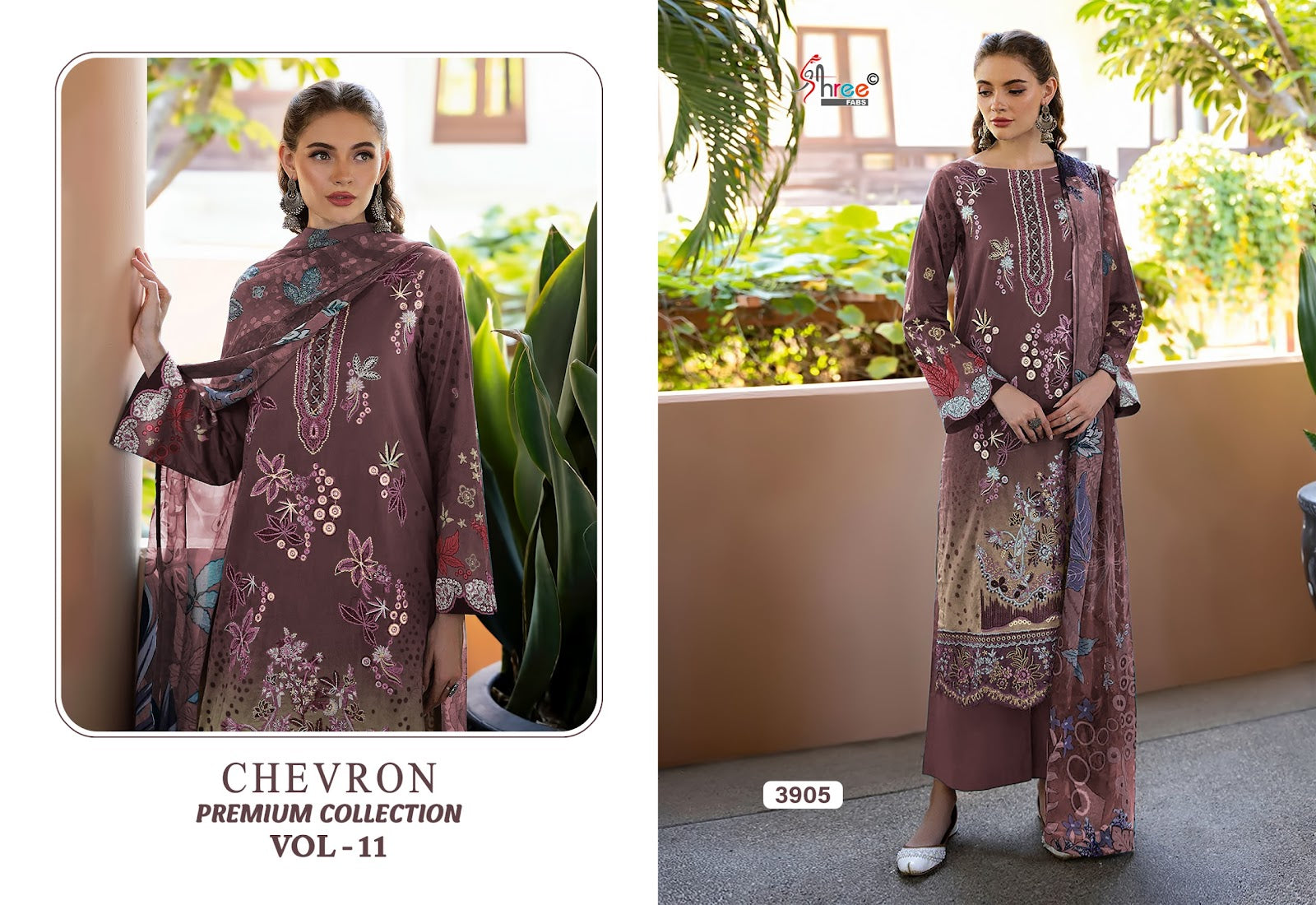Chevron Vol 11 Premium Collection Shree Fabs Cotton Pakistani Patch Work Suits Wholesale Price