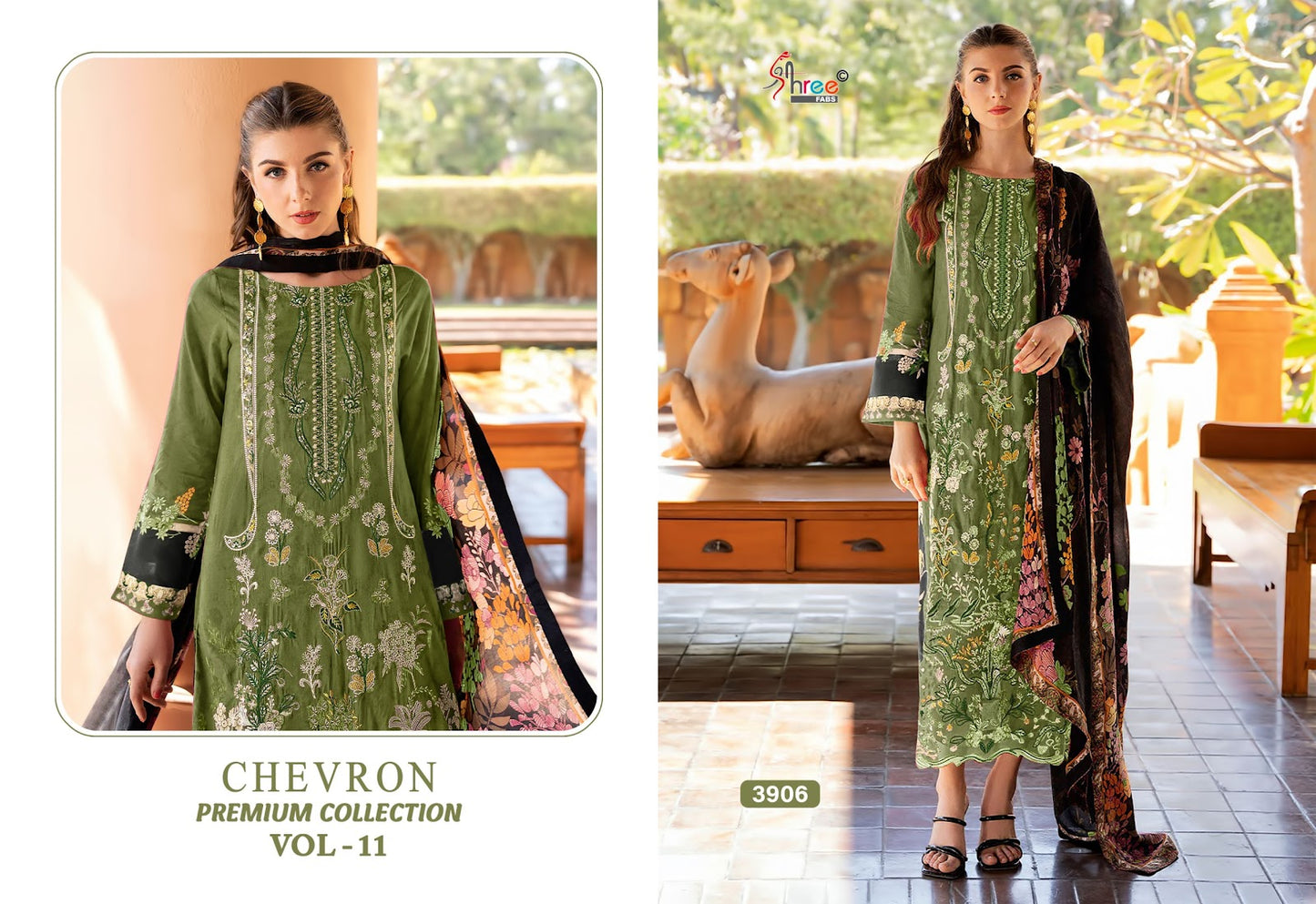 Chevron Vol 11 Premium Collection Shree Fabs Cotton Pakistani Patch Work Suits Wholesale Price
