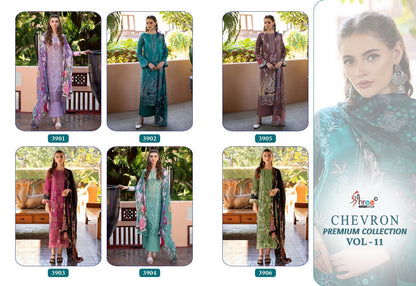 Chevron Vol 11 Premium Collection Shree Fabs Cotton Pakistani Patch Work Suits Wholesale Price