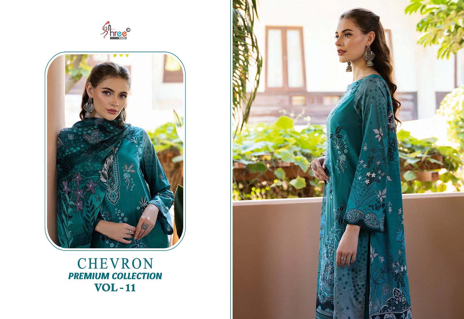 Chevron Vol 11 Premium Collection Shree Fabs Cotton Pakistani Patch Work Suits Wholesale Price