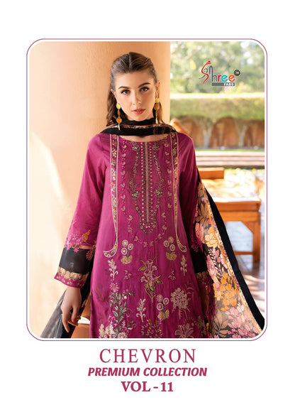 Chevron Vol 11 Premium Collection Shree Fabs Cotton Pakistani Patch Work Suits Wholesale Price