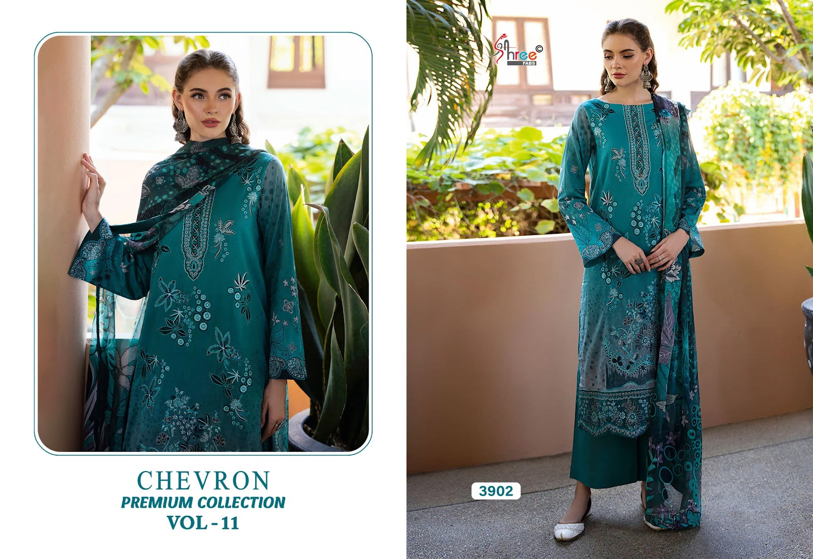 Chevron Vol 11 Premium Collection Shree Fabs Cotton Pakistani Patch Work Suits Wholesale Price