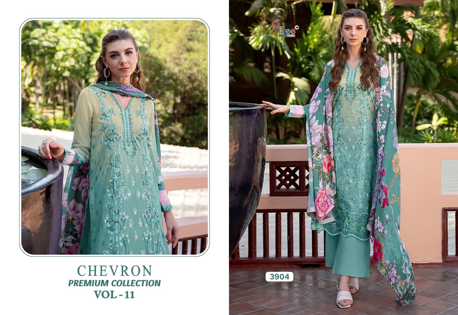 Chevron Vol 11 Premium Collection Shree Fabs Cotton Pakistani Patch Work Suits Wholesale Price