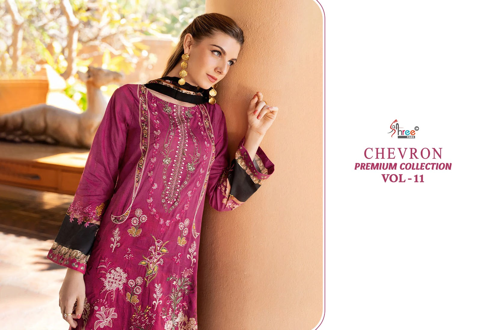 Chevron Vol 11 Premium Collection Shree Fabs Cotton Pakistani Patch Work Suits Wholesale Price