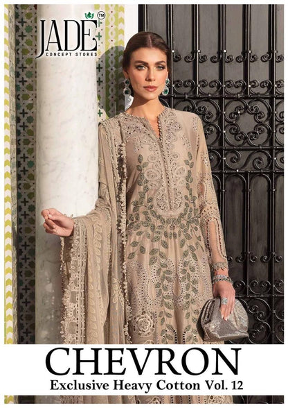 Chevron Vol 12 Exclusive Heavy Cotton Jade Karachi Salwar Suits Wholesale Price