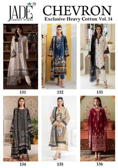Chevron Vol 14 Exclusive Heavy Cotton Jade Karachi Salwar Suits Wholesaler India