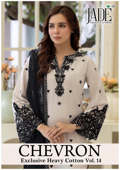 Chevron Vol 14 Exclusive Heavy Cotton Jade Karachi Salwar Suits Wholesaler India