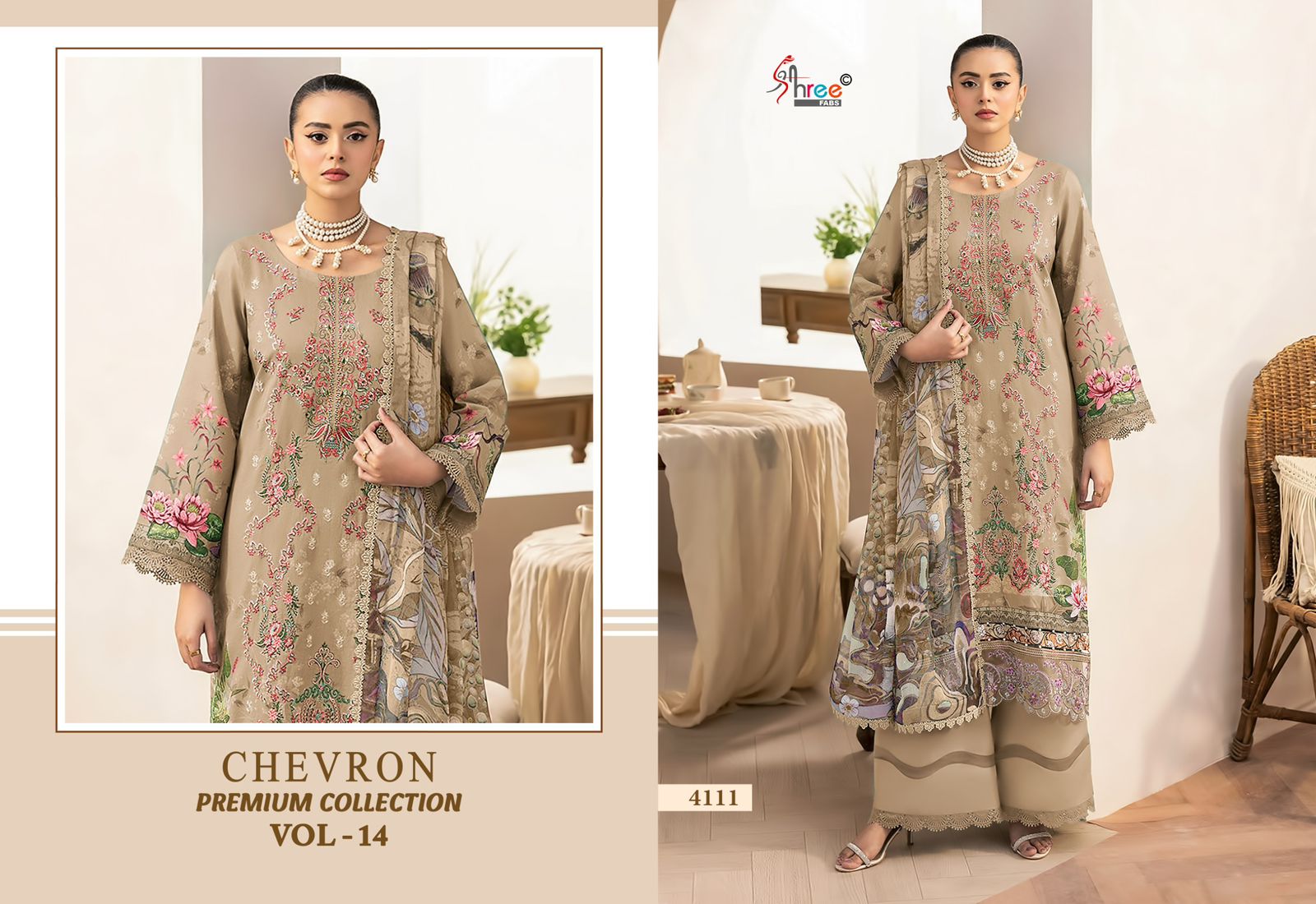 Chevron Vol 14 Premium Collection Shree Fabs Cotton Pakistani Patch Work Suits Exporter