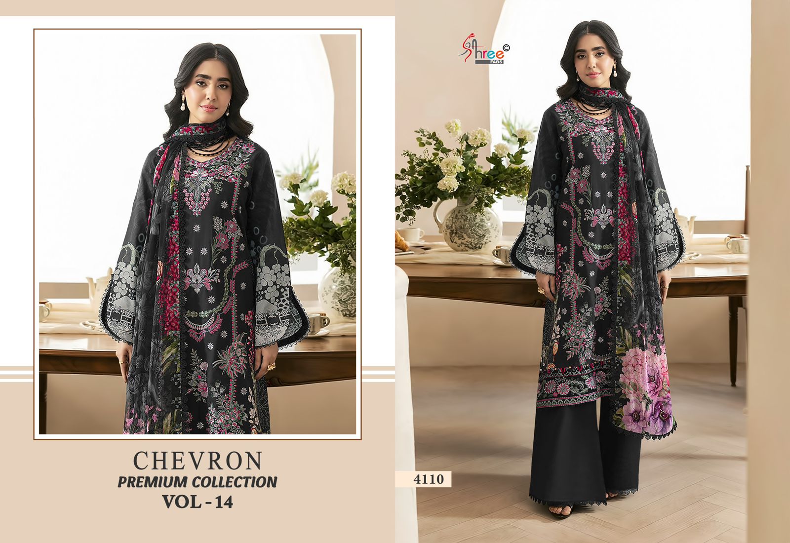 Chevron Vol 14 Premium Collection Shree Fabs Cotton Pakistani Patch Work Suits Exporter