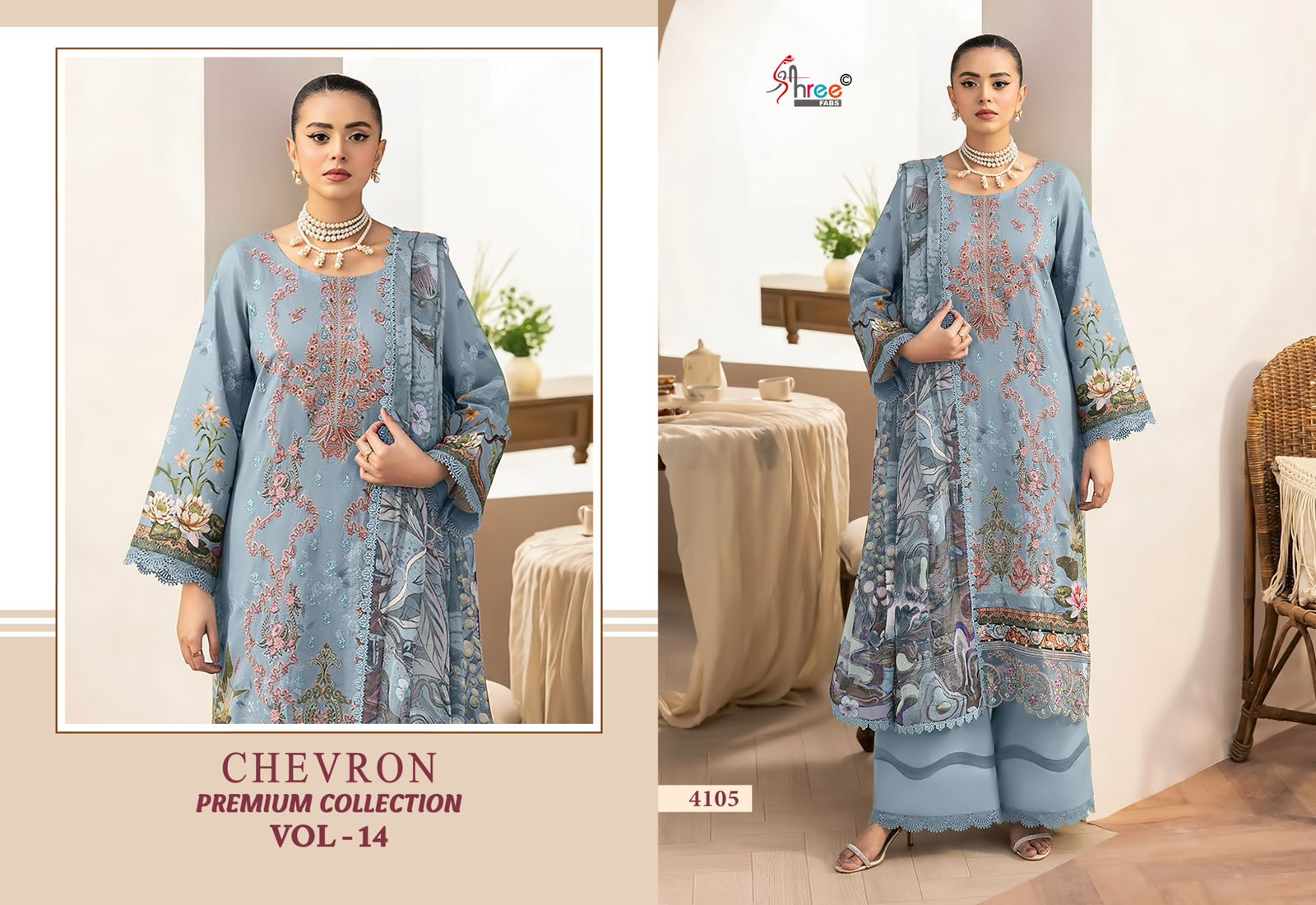 Chevron Vol 14 Premium Collection Shree Fabs Cotton Pakistani Patch Work Suits Exporter