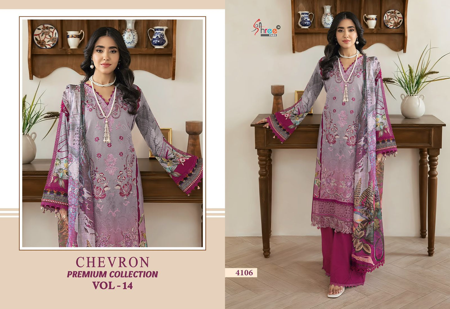 Chevron Vol 14 Premium Collection Shree Fabs Cotton Pakistani Patch Work Suits Exporter