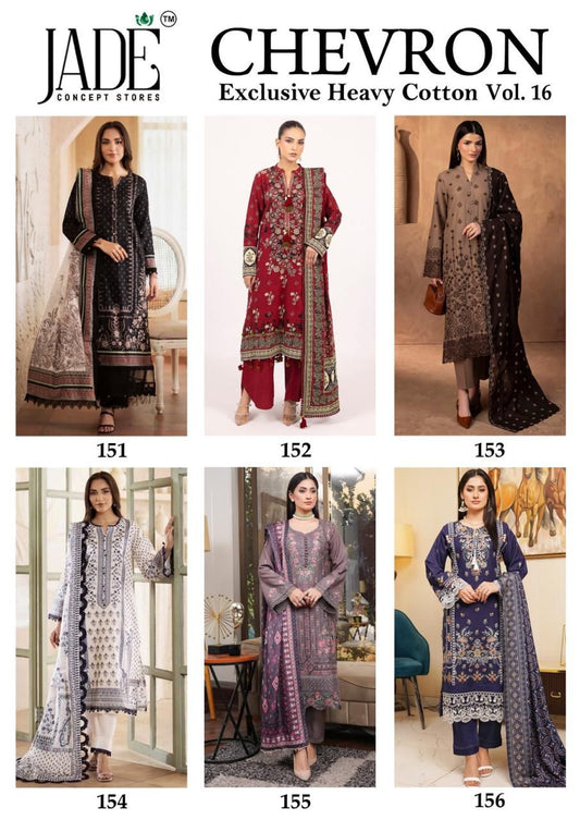 Chevron Vol 16 Exclusive Heavy Cotton Jade Karachi Salwar Suits Manufacturer Gujarat