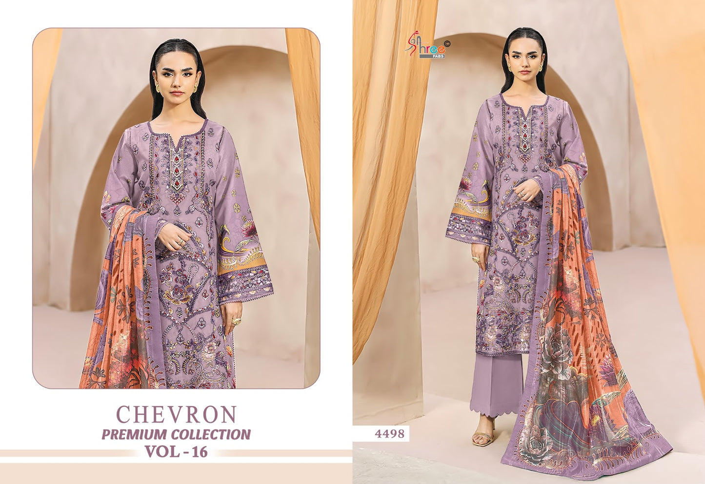 Chevron Vol 16 Premium Collection Shree Fabs Cotton Pakistani Patch Work Suits Wholesale Rate