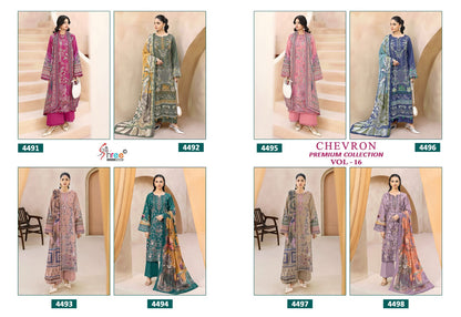 Chevron Vol 16 Premium Collection Shree Fabs Cotton Pakistani Patch Work Suits Wholesale Rate