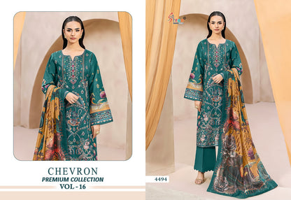 Chevron Vol 16 Premium Collection Shree Fabs Cotton Pakistani Patch Work Suits Wholesale Rate