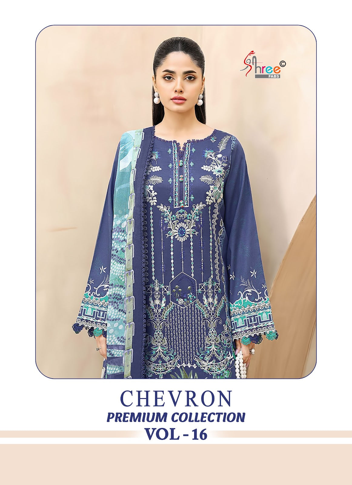 Chevron Vol 16 Premium Collection Shree Fabs Cotton Pakistani Patch Work Suits Wholesale Rate