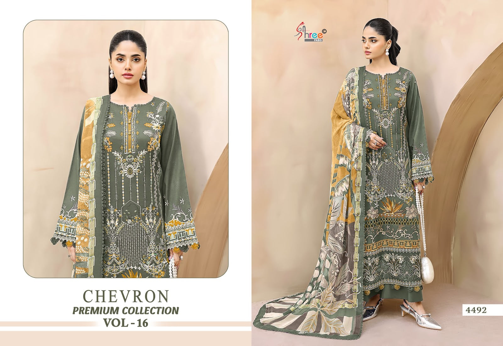 Chevron Vol 16 Premium Collection Shree Fabs Cotton Pakistani Patch Work Suits Wholesale Rate
