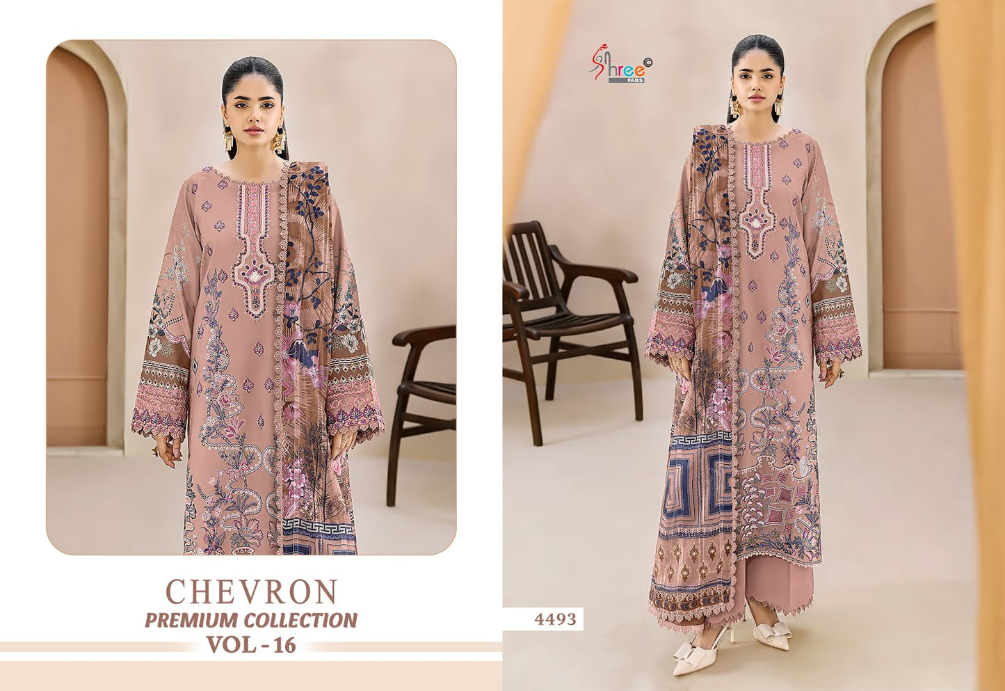Chevron Vol 16 Premium Collection Shree Fabs Cotton Pakistani Patch Work Suits Wholesale Rate