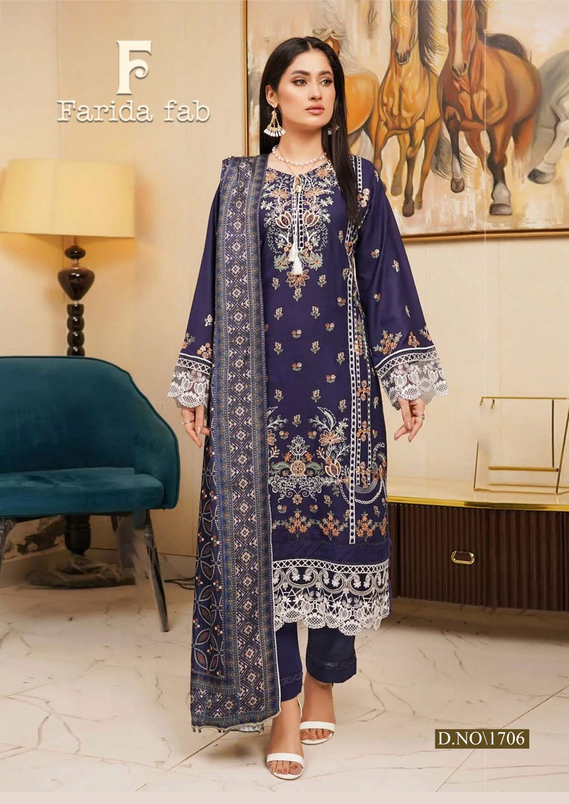 Chevron Vol 17 Farida Fab Mix Cotton Karachi Salwar Suits Manufacturer Gujarat