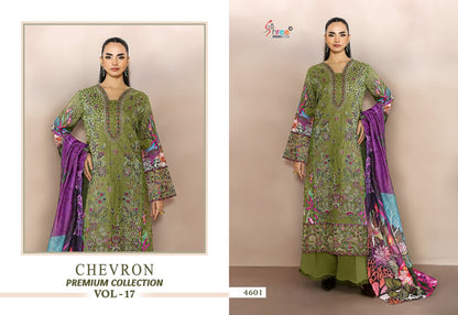 Chevron Vol 17 Premium Collection Shree Fabs Cotton Pakistani Patch Work Suits Wholesaler