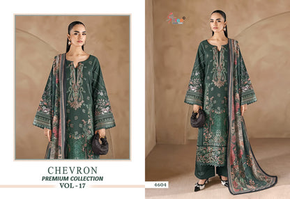 Chevron Vol 17 Premium Collection Shree Fabs Cotton Pakistani Patch Work Suits Wholesaler