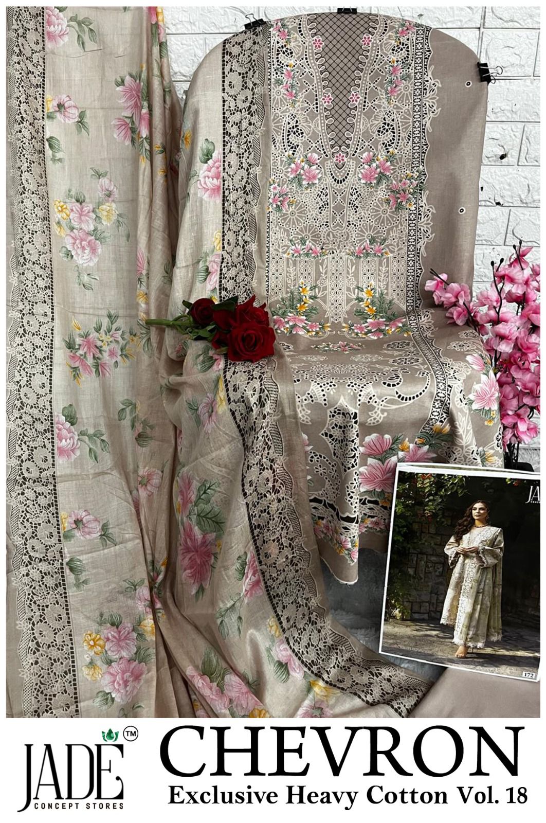 Chevron Vol 18 Jade Mix Cotton Karachi Salwar Suits Wholesaler India
