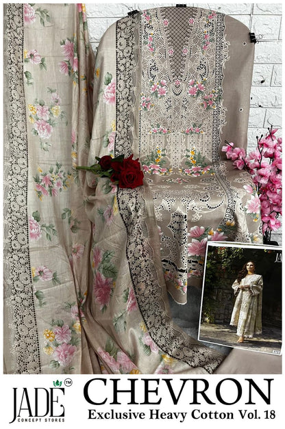 Chevron Vol 18 Jade Mix Cotton Karachi Salwar Suits Wholesaler India