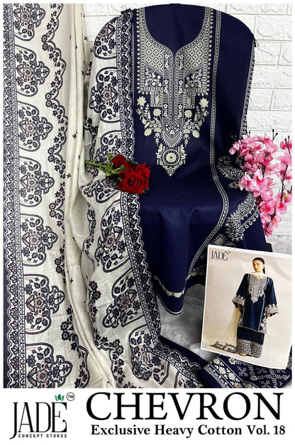Chevron Vol 18 Jade Mix Cotton Karachi Salwar Suits Wholesaler India