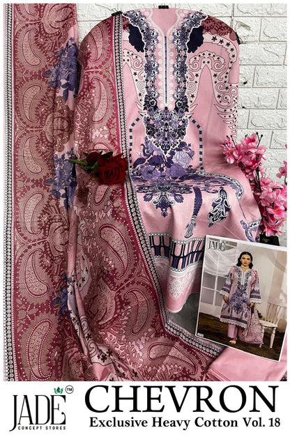 Chevron Vol 18 Jade Mix Cotton Karachi Salwar Suits Wholesaler India