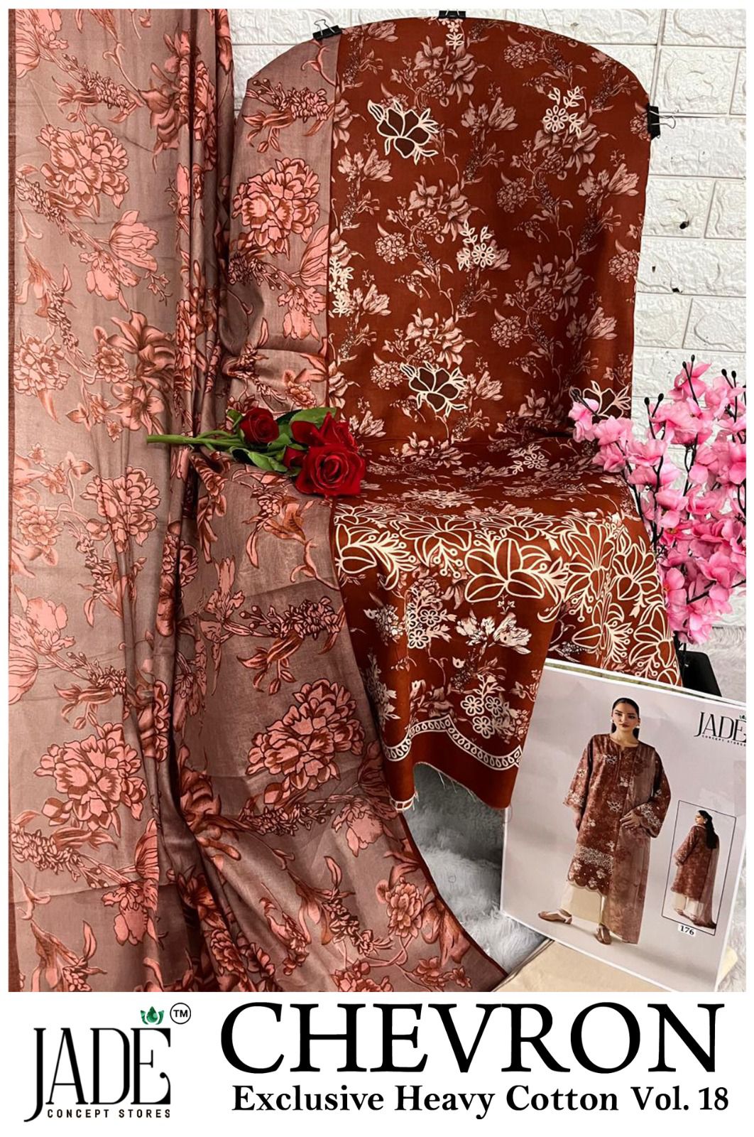 Chevron Vol 18 Jade Mix Cotton Karachi Salwar Suits Wholesaler India