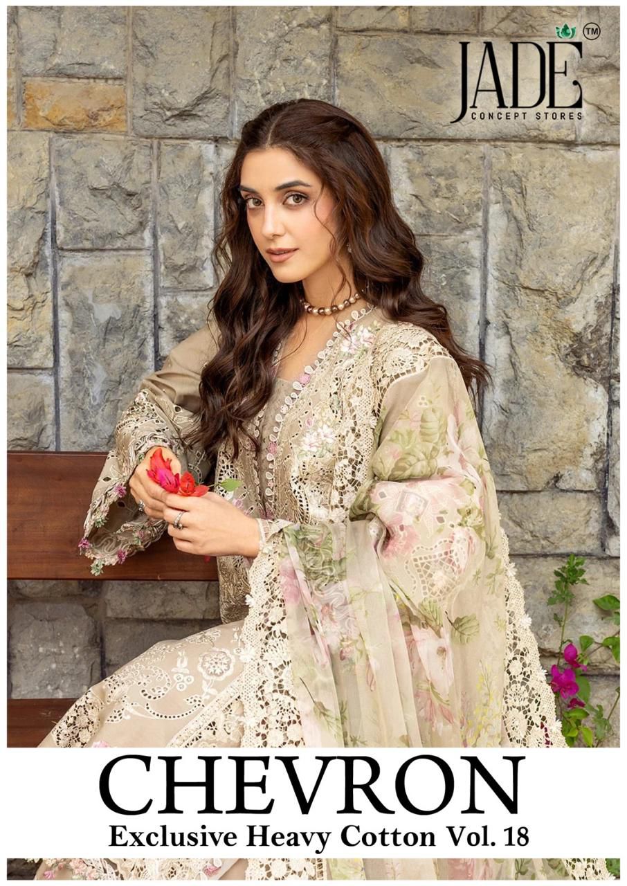 Chevron Vol 18 Jade Mix Cotton Karachi Salwar Suits Wholesaler India