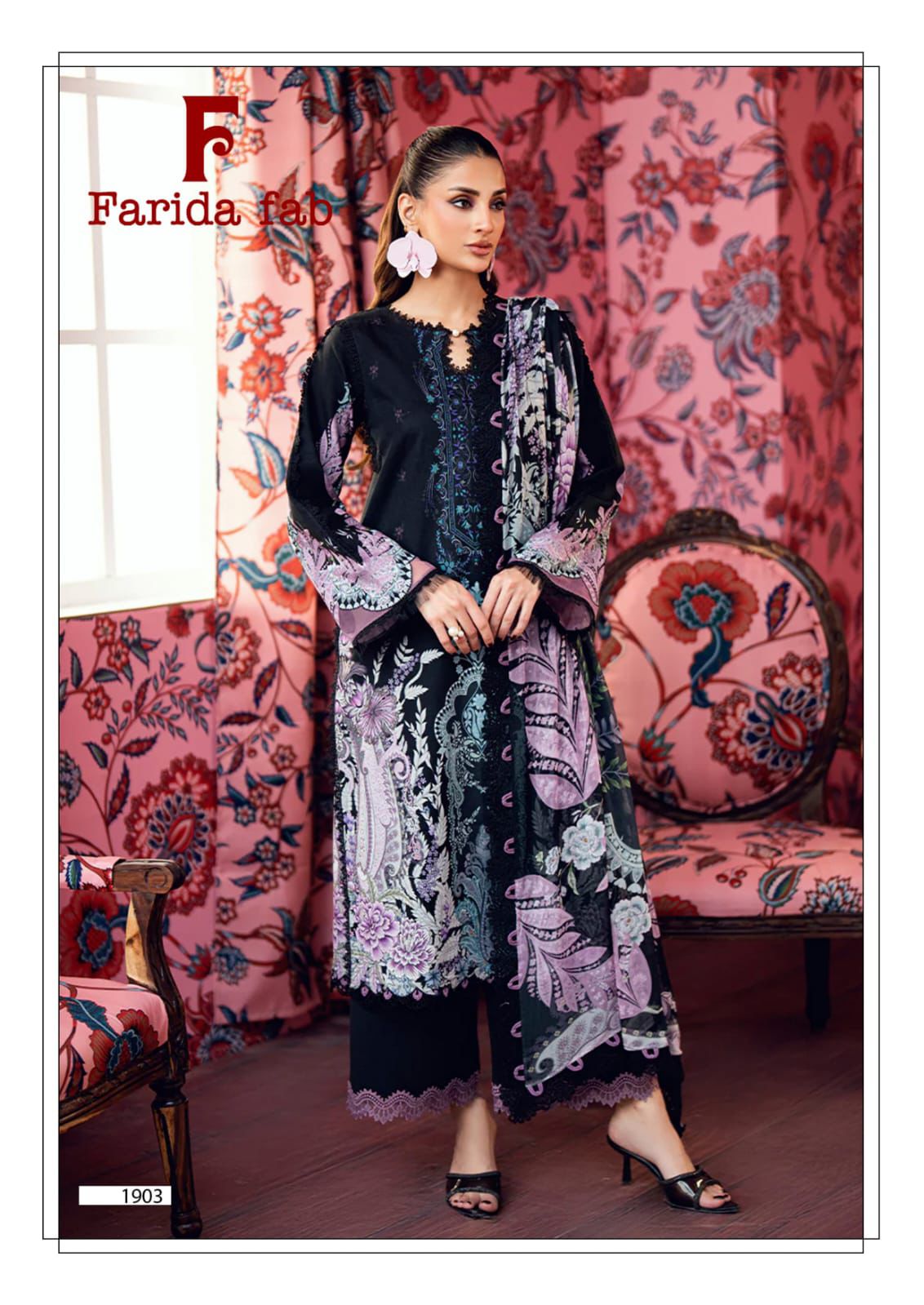 Chevron Vol 19 Farida Fab Lawn Cotton Karachi Salwar Suits Wholesaler Gujarat