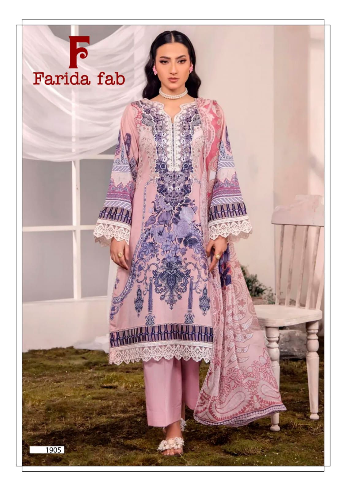 Chevron Vol 19 Farida Fab Lawn Cotton Karachi Salwar Suits Wholesaler Gujarat