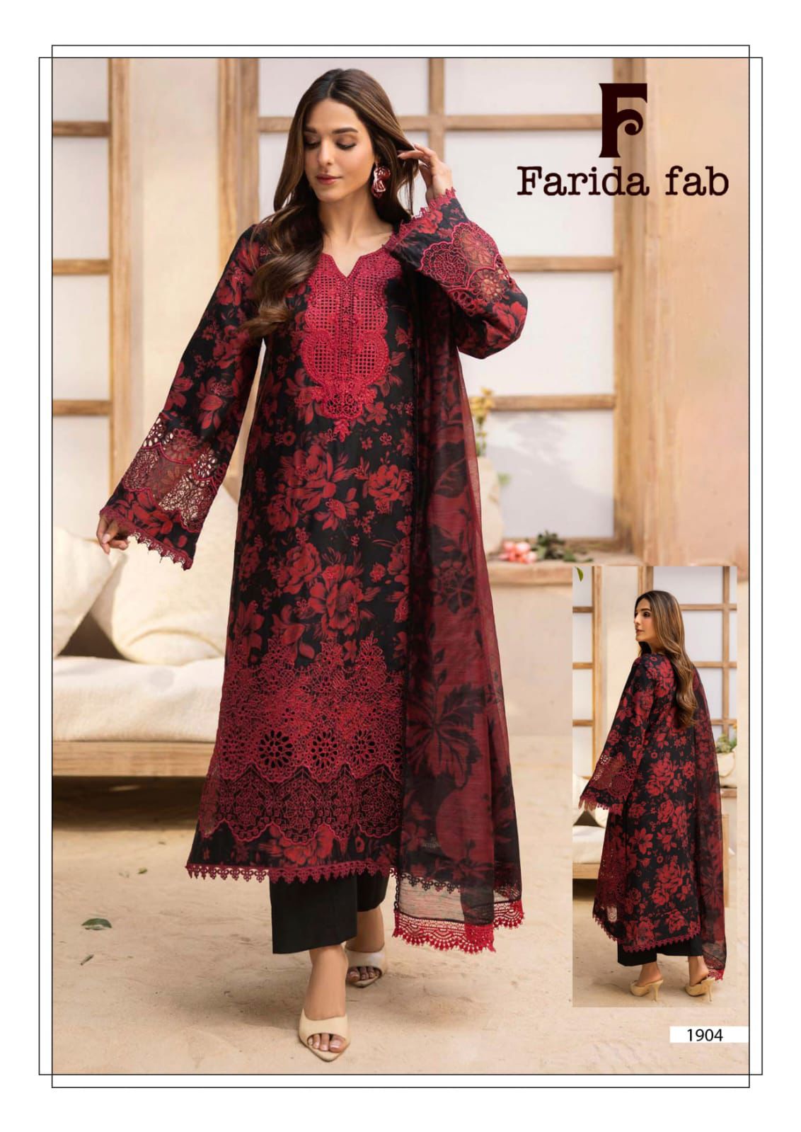 Chevron Vol 19 Farida Fab Lawn Cotton Karachi Salwar Suits Wholesaler Gujarat