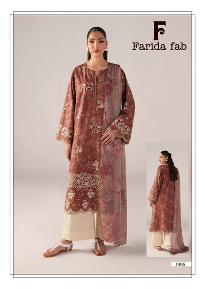 Chevron Vol 19 Farida Fab Lawn Cotton Karachi Salwar Suits Wholesaler Gujarat