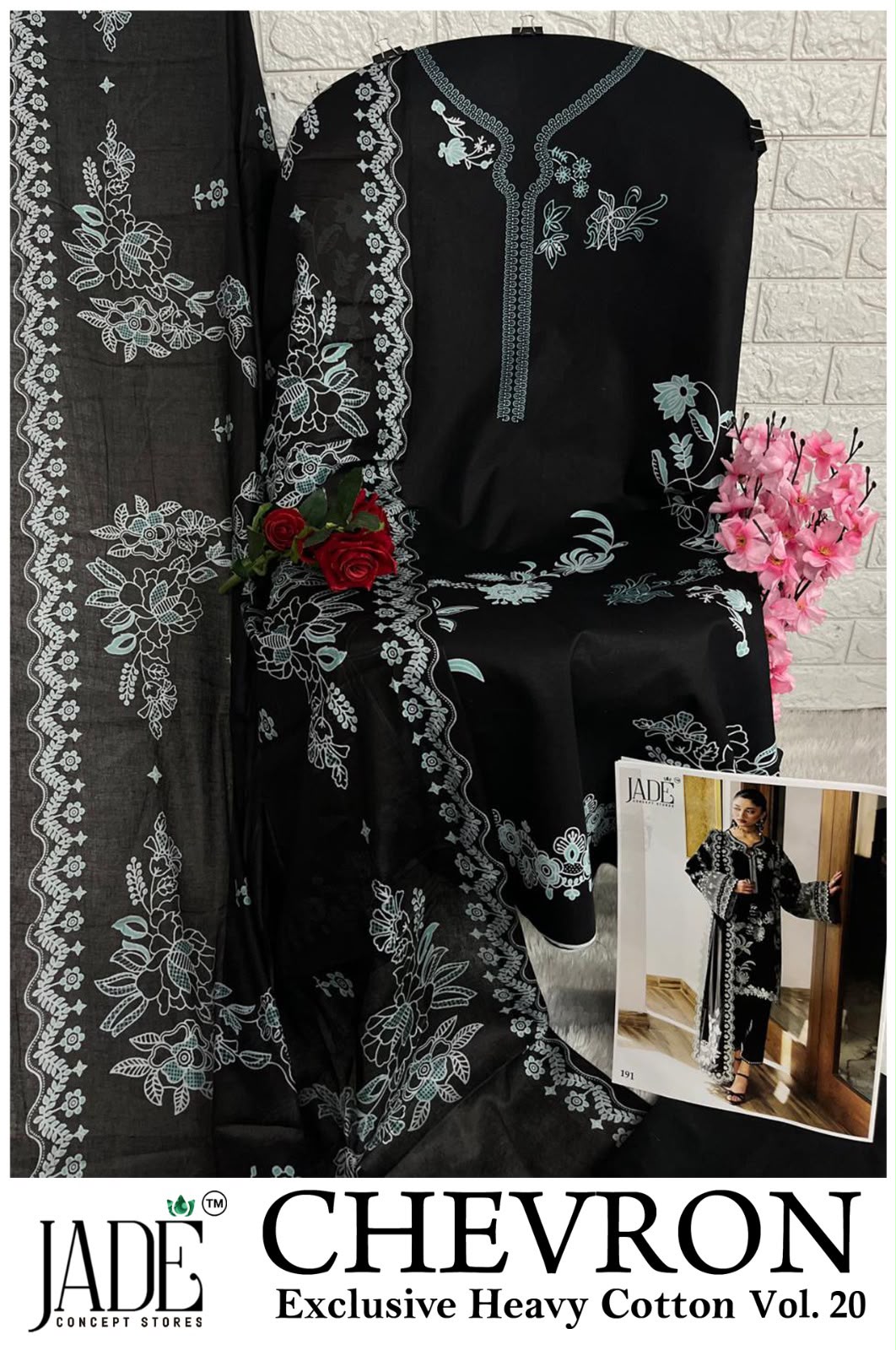 Chevron Vol 20 Jade Mix Cotton Karachi Salwar Suits Exporter Ahmedabad