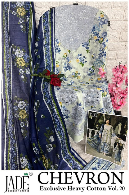 Chevron Vol 20 Jade Mix Cotton Karachi Salwar Suits Exporter Ahmedabad