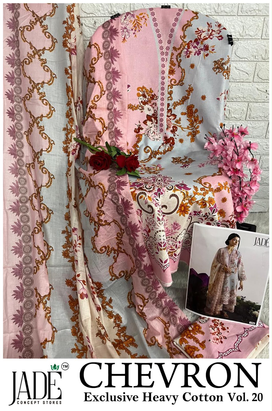 Chevron Vol 20 Jade Mix Cotton Karachi Salwar Suits Exporter Ahmedabad