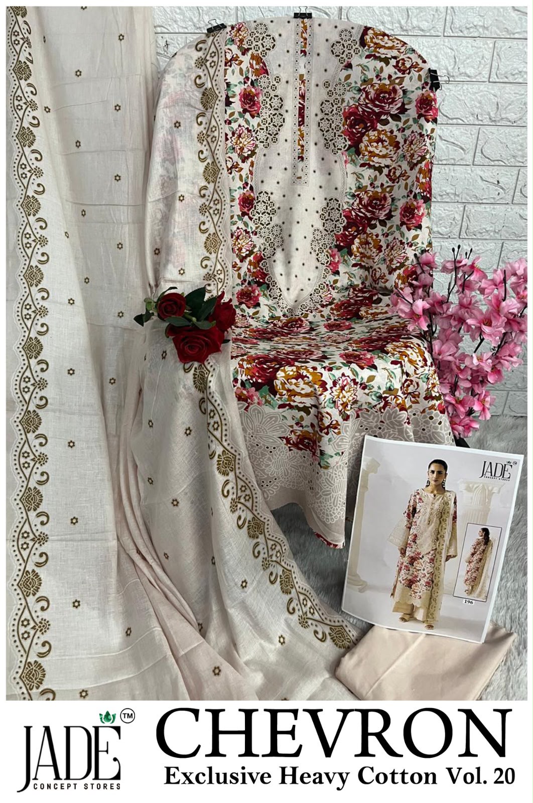 Chevron Vol 20 Jade Mix Cotton Karachi Salwar Suits Exporter Ahmedabad