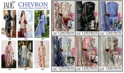 Chevron Vol 20 Jade Mix Cotton Karachi Salwar Suits Exporter Ahmedabad