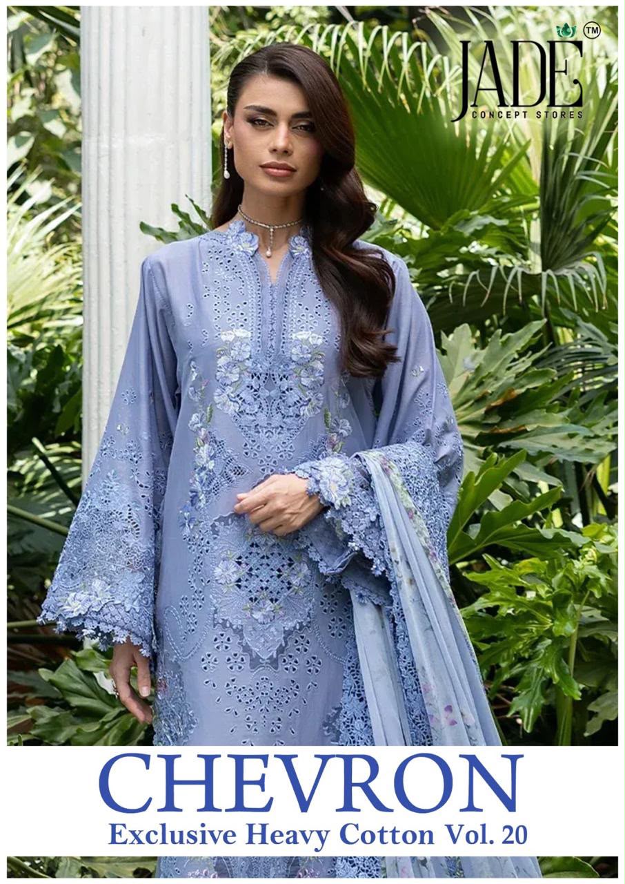 Chevron Vol 20 Jade Mix Cotton Karachi Salwar Suits Exporter Ahmedabad